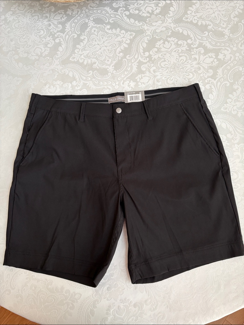 Falls Creek Black Men's Flat-Front Casual Shorts